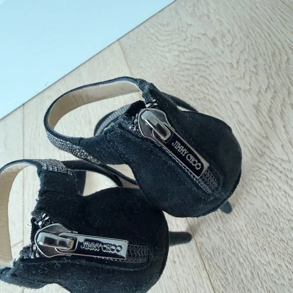 Jimmy Choo Lancer Crystal Suede 4" Heels - Picture 7 of 10